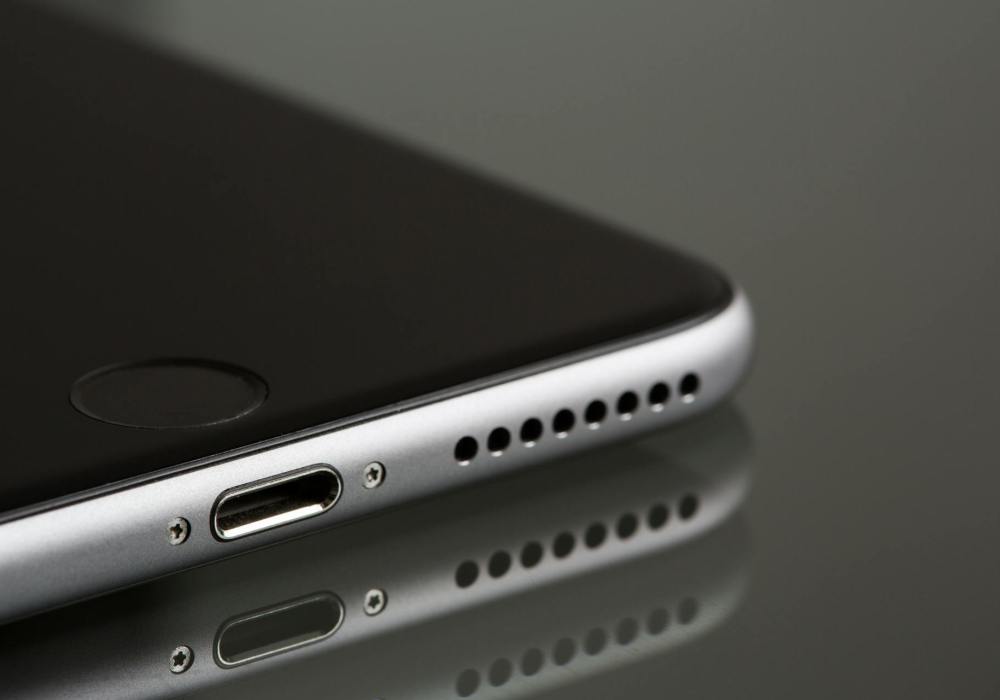 grey iPhone close up